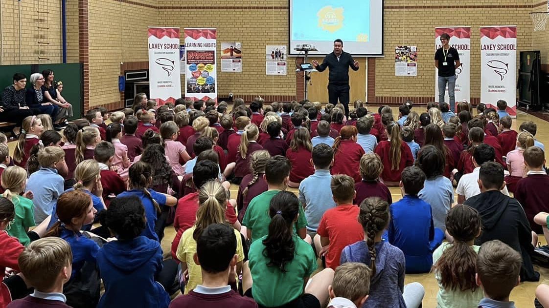 LaxeySchool's tweet photo. We were visited today as part of our #ThisIsMeWeek by Steven Downward from #IsleListen who led an assembly all about mental health and why it is important to think about ways to achieve good MH. #IsleListen will be delivering a suite of work across our federation from Sept. https://t.co/qPJsiuSczk