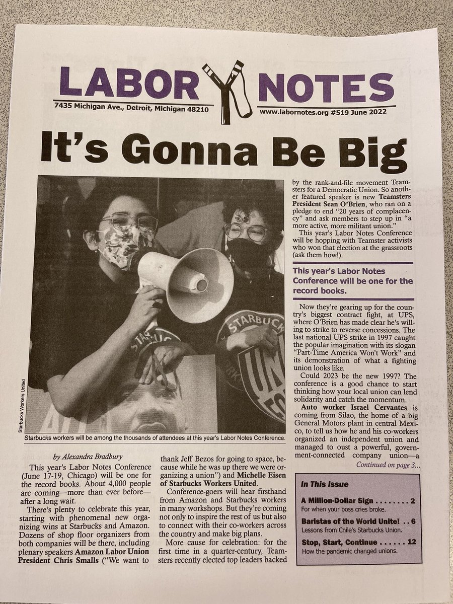 AdrianTwoPoint0's tweet photo. The @labornotes issue #519 is in, and the headline is an understatement… the conference is going to be huge! See you all in Chicago!
#labornotes2022 #labornotesconference #lnconference2022
Get your copy of Labor Notes magazine by signing up at https://t.co/ClpdhbN4ue https://t.co/MyuJ0V1STK