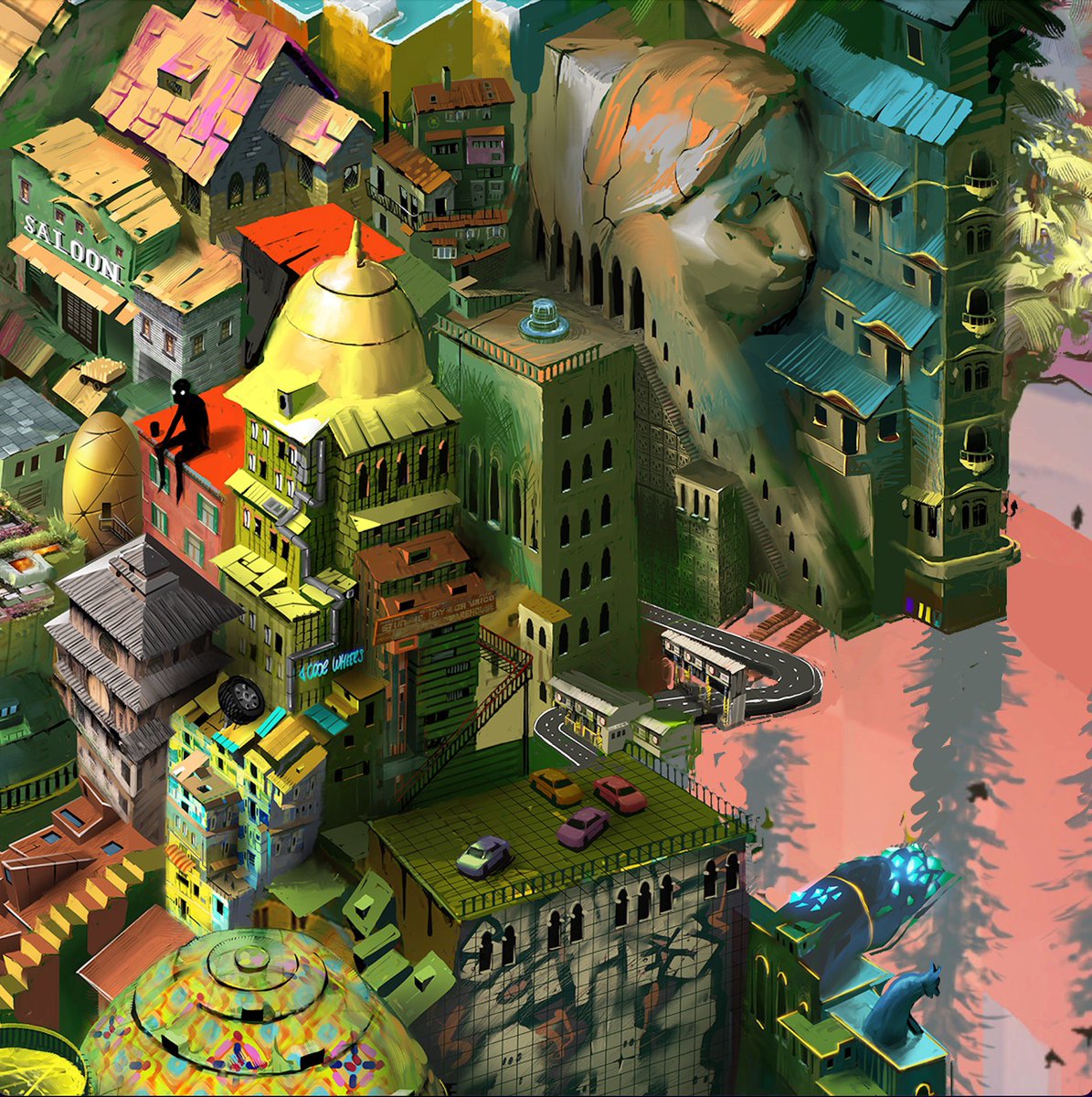 Lower Depths District. ☠️ Be careful what you say or do, some buildings are watching you 👀