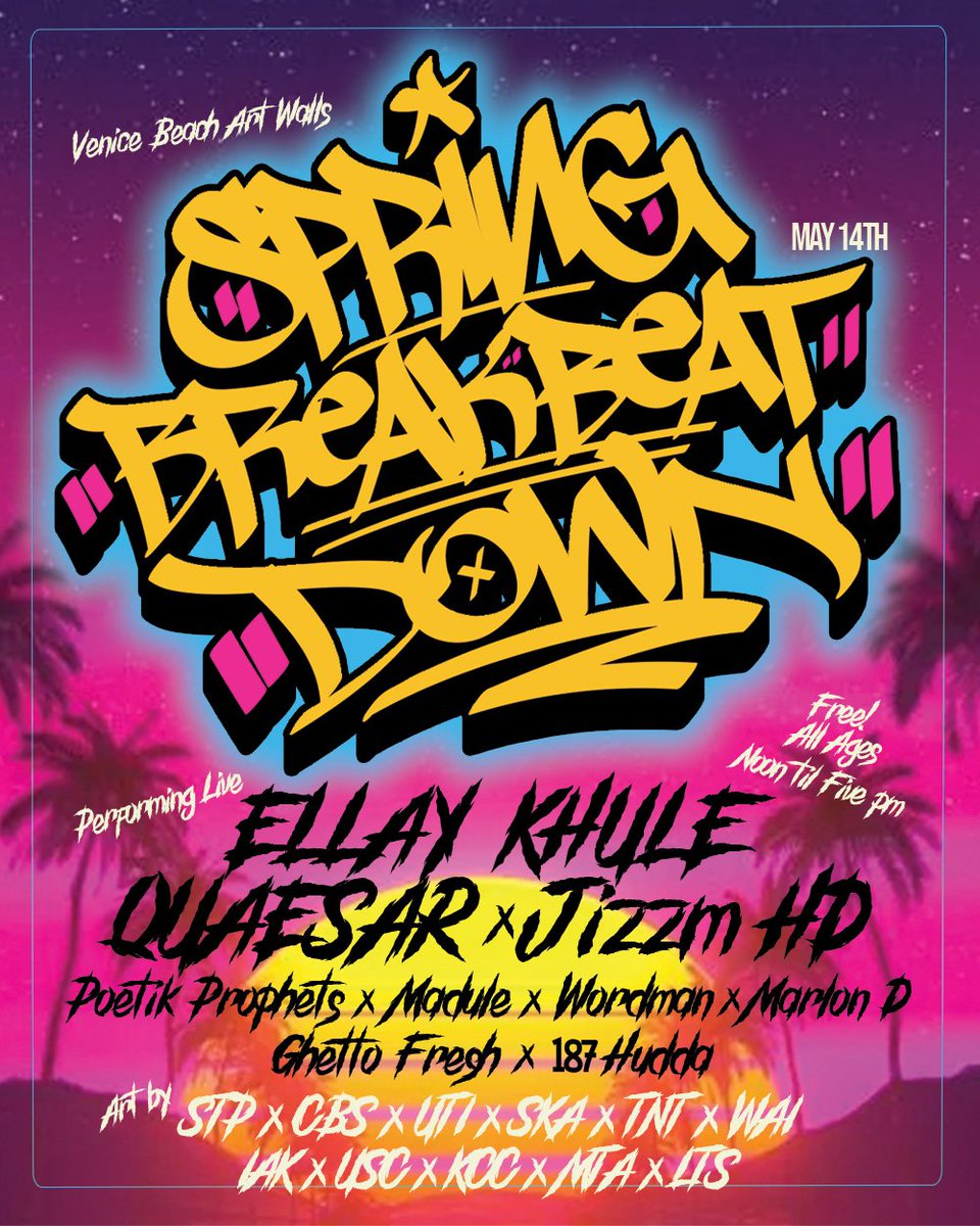quaesar's tweet photo. This Saturday!
Live. Venice Beach CA.
#undergroundhiphop #LAUnderground #hiphop https://t.co/mWV587miE9