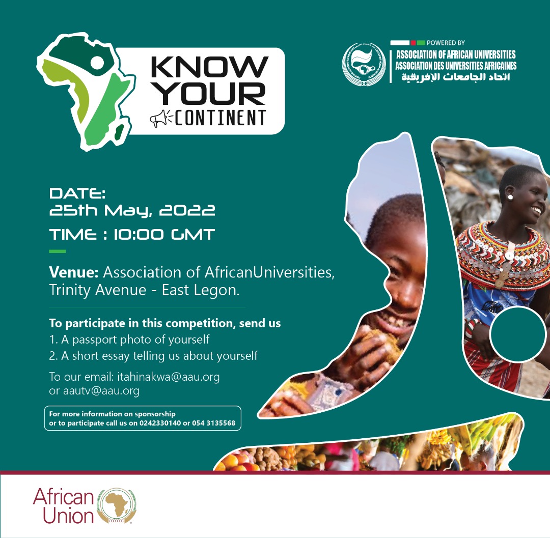 AautvU's tweet photo. Get ready for the "Know Your Continent Quiz" Competition, an initiative to commemorate the #auday and to demystify further knowledge about African #History , #culture , #legacy, #arts , #music , #sports and many more...
#auday #africa #kyc #knowyourcontinent #Quiz https://t.co/fdGPQxxhNb