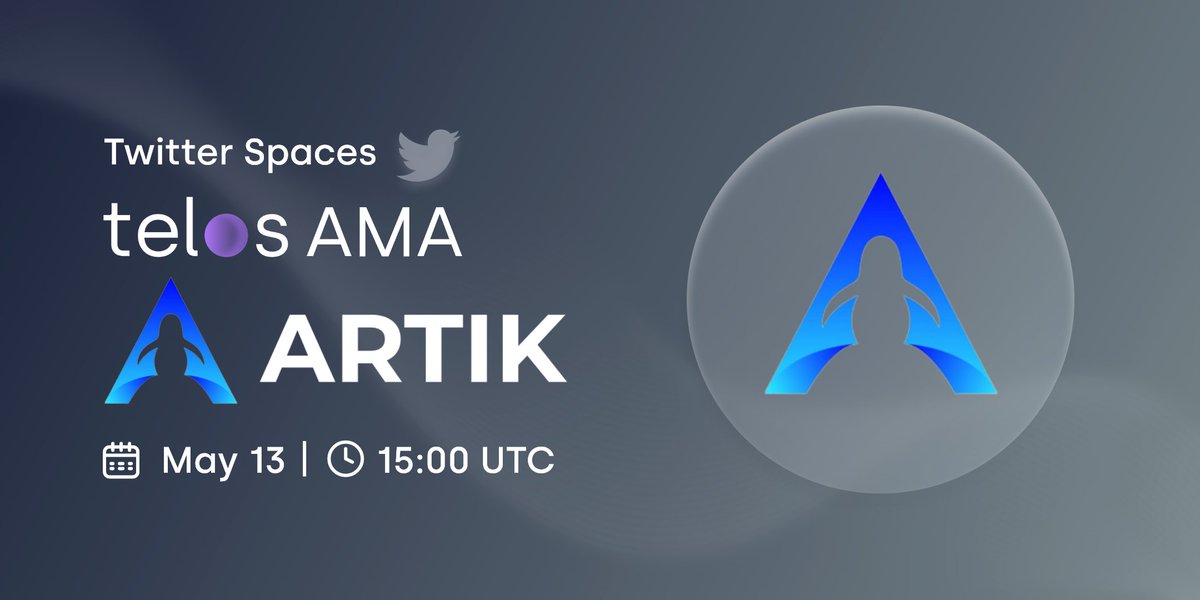 HelloTelos's tweet photo. Join us for a @TwitterSpaces #AMA tomorrow with @Artikfinance! 🐧 

Drop your questions in the comments below, and we'll be sure to answer them during tomorrow's LIVE AMA! 🎙️ 

📆 When: May 13 | 15:00 UTC 
📍 Where: https://t.co/tu47bPYkRN https://t.co/f9BDefOkj2