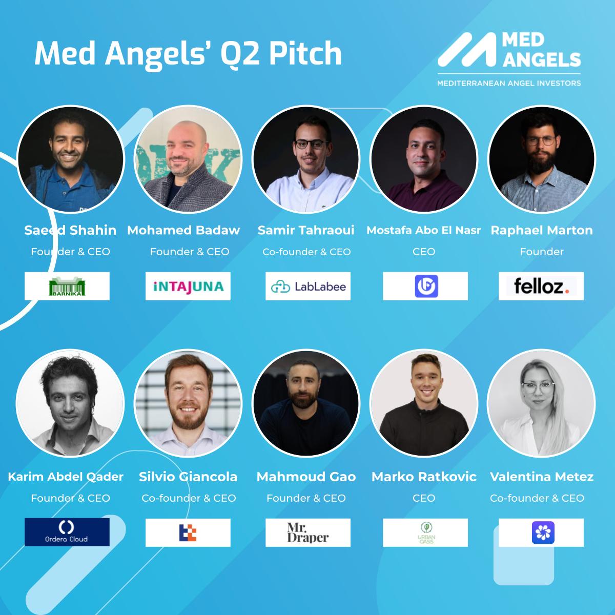 InvestorsMed's tweet photo. We’re thrilled to announce the startups participating in Med Angel's Q2 Pitch:
▪️Barnika
▪️Intajuna
▪️LabLabee
▪️Omniful
▪️Felloz
▪️Ordera Cloud
▪️Thya Technology
▪️Mr. Draper
▪️Urban Oasis
▪️Proky
#MedAngels #EmpoweringTheMediterranean #AngelInvestment https://t.co/IDmdlWLACo