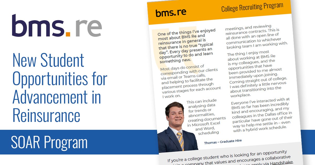 BMS Group on Twitter "BMS Re in the US’s new Student Opportunities for