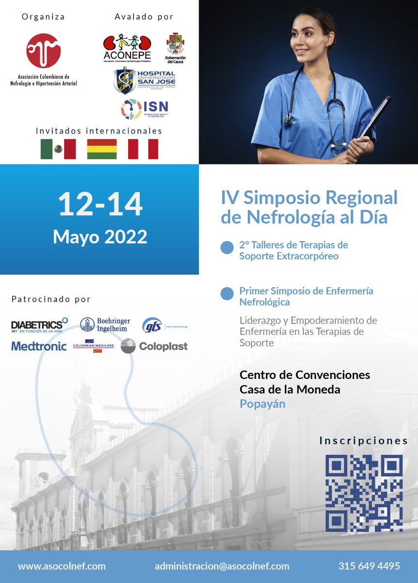 colmedicare's tweet photo. Complacidos de participar en el IV Simposio Regional de Nefrología al Día del 12 al 14 de Mayo en Popayán, con la CHARLA "Avance de resinas Adsortivas para Hemoperfusión en Terapias de Purificación Sanguínea" el 13 de Mayo 11:50 am https://t.co/l6KZhDqTlf