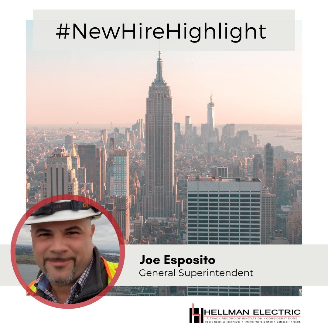 Have you heard our latest news?! ⁠
⁠
Joe Esposito is officially Hellman Electric's new General Superintendent! 🎉⁠
⁠
To learn more about Joe and what he brings to this position at Hellman 👉🏼l8r.it/Rfih