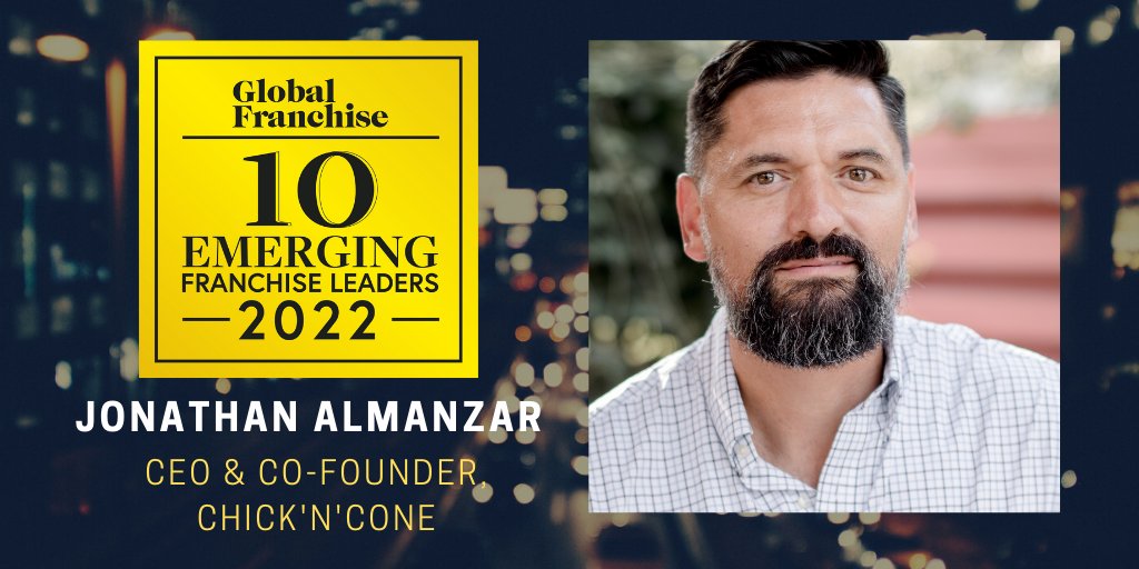 🍗 Jonathan Almanzar is the CEO and co-founder of the novel QSR concept, <a href="/ChicknCone/">Chick'nCone</a>. The brand sells crispy chicken in waffle cones, creating a low-cost franchise model and offering that is popular on social media

Check out the full list here 👇

bit.ly/3Pb6kmh