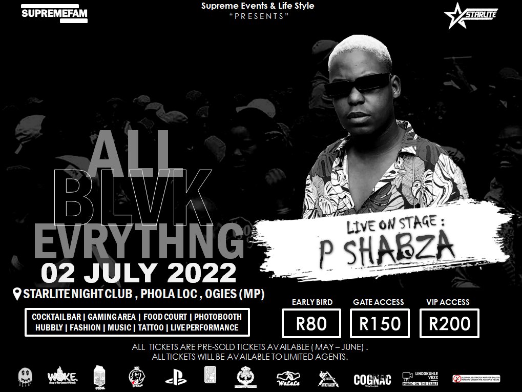 Niobyy's tweet photo. ♠🏴 ALL BLVK EVRYTHING #BLVKOUTPARTY2.0 🏴♣️
📆 : 02 JULY 2K22
⏰ : 17H00
🏨 : Starlite Night Club (Phola Loc)
👕: ALL Black
R80 (Early Bird)
R150 (Gate Access)
R200 (VIP Access)
🌑DJ FILTY
🌑P SHABZA
🌑LINDOKUHLE VEXX https://t.co/RlCs6QYCqr