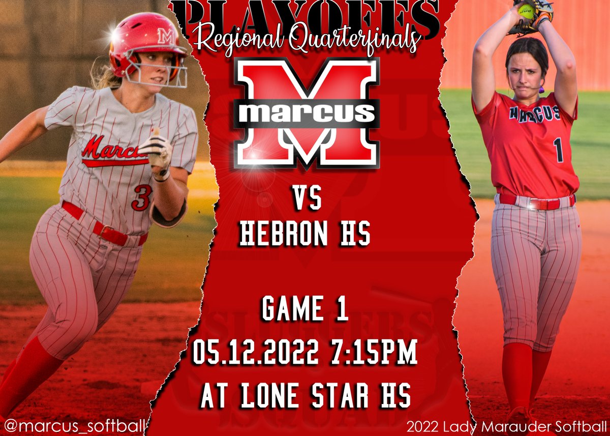 Gameday....We Ready!  Game 1 is going down tonight!  Lady Marauders look to grab the series advantage.  Come out and be LOUD!!!!
🆚Hebron HS
📆Thurs 05.12.22
⏰7:15PM
📌Lone Star HS (Frisco)
🎟events.ticketspicket.com/agency/b4ea699…
