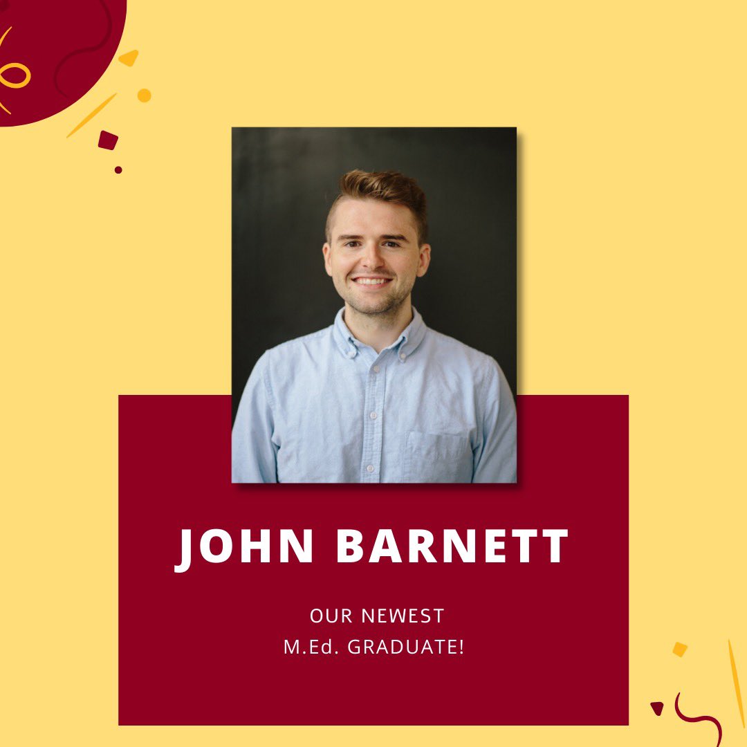 LT_UMN's tweet photo. Congratulations to our newest M.Ed graduate: John Barnett!
John presented his project for the Supervisory Development team, which is a part of the @UMNews Office of Human Resources.
@UMN_CEHD @UMN_CI
#LTgraduates #MEd #LTproud #UMNproud #CIproud https://t.co/scQDxQo1Zu