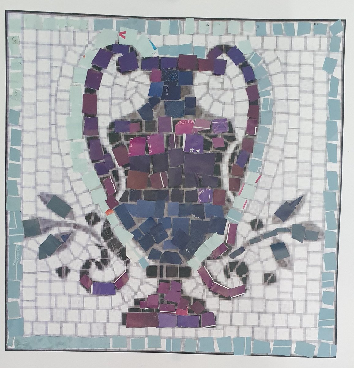 ChilternY4's tweet photo. Art lesson today. Roman mosaics. We recycled magazines to make our mosaic tiles. #art  #Romans #History #recycling #teamwork #Year4 #KS2 https://t.co/AgsQPLIUjG