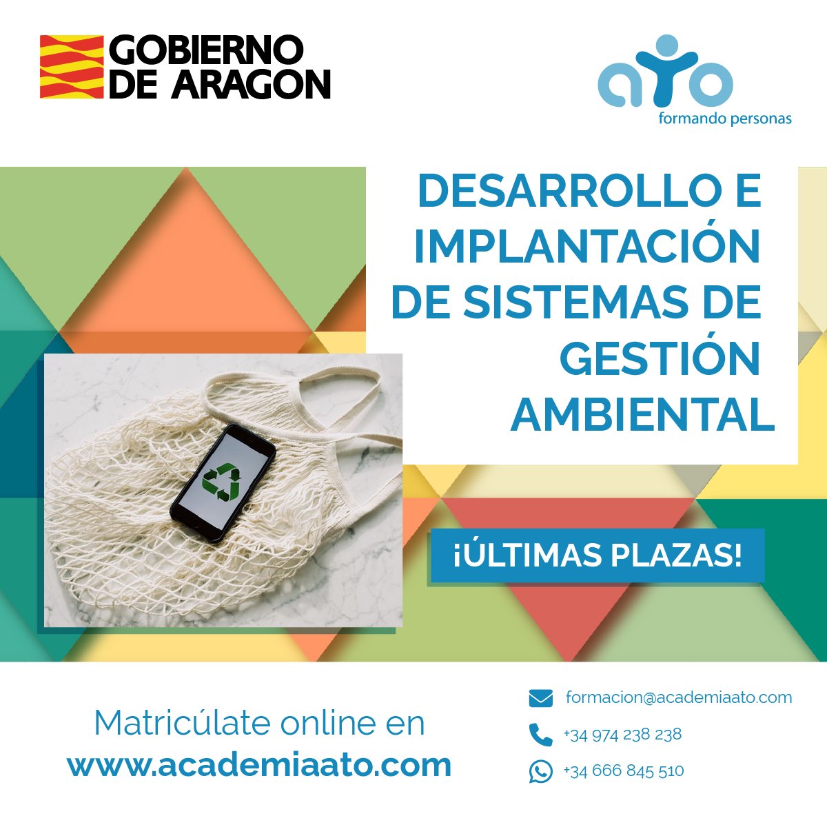 aToformacion's tweet photo. !CURSOS PARA OCUPADXS EN @aToformacion !
🛒  Introducción a la Empresa 4.0
💻Programa avanzado en Marketing y Estrategia Digital
🌱Desarrollo e implantación de Sistemas de Gestión Ambiental
👇
Infórmate en https://t.co/bk7qm4FTQl
📞 974 238 238
📲 666 845 510
#Aragón #empleo https://t.co/VDp8qkvrji