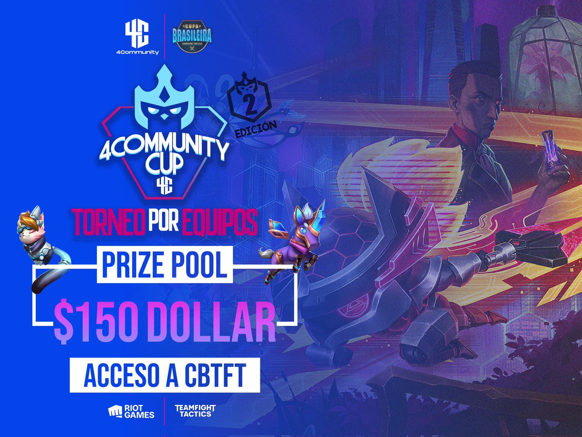 4Community_'s tweet photo. Llego el momento mas esperado por todo LATAM 😳

¿Eres el mejor equipo en 4c4? Demuéstralo participando en la #4ComunityCup

32 equipos, 2 días, 150 dólares, un cupo a la @TFTLiga y un chance para participar en la #CBTFT 

Regístrate ahora ⏬⏬
https://t.co/hnhOYeMQZS

#SomosTFT https://t.co/adeZU4aCH1