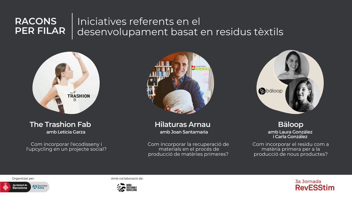Calidoscoop's tweet photo. 🏅Als racons per filar podràs conèixer casos d'èxit amb models innovadors en l'àmbit digital, de la recuperació i el reciclatge de residu tèxtil
🗓️31/05 #3aJORNADAREVESSTIM
Inscripcions: https://t.co/quy9XPp7no
#modasostenible #modabarcelona #xarxatextil #innoBA #Revesstim https://t.co/XL0xVccvCG