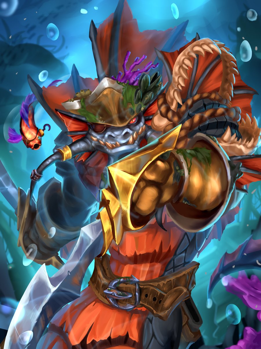 Tadashiroi's tweet photo. "Captain Blackscale and Cannoner Pop" 🏴☠️
"Hoist fins and raise swords"
Illustrtion I did for the Fanart Brawl Challenge 18º: "Sunken City"
#worldofwarcraft #WoW #blizzard #hearthstone #Fanartbrawl #challenge #Illustration #DnD #Naga #voyagetothesunkencity #Pirate https://t.co/KGw1pmnsYd