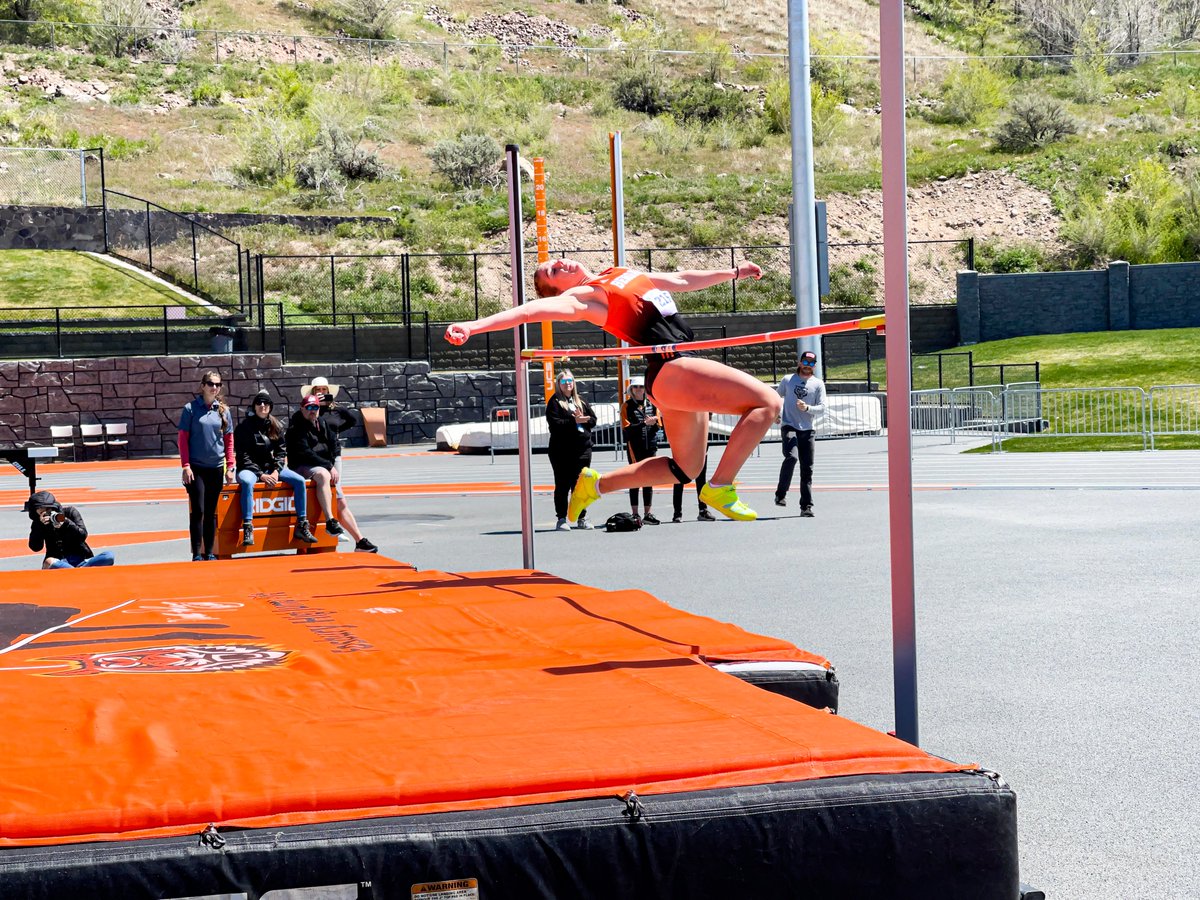 IdahoStateTFXC's tweet image. Brianna Hagler sits in 1st going into the final day of the Multi&apos;s. Check out a frame by frame pic of one of her high jumps yesterday. @ISUBengals