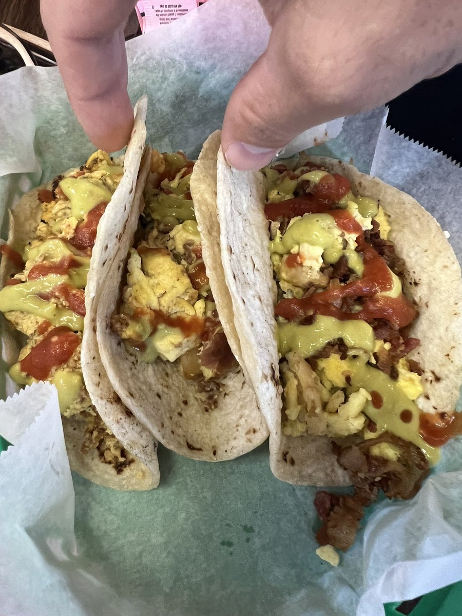 sethbrecken's tweet photo. I slightly over did it on the hot sauce. @ajguel @RichOToole #breakfast #tacoclub https://t.co/PmiMqFpARC