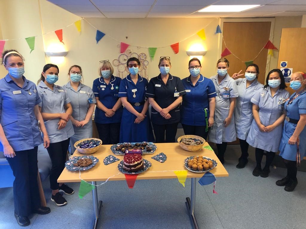 WestSuffolkNHS's tweet photo. Some of the nurses from our Macmillan Unit celebrating #IND2022 🎉 

Sending a big thank you to the team for all their amazing work! https://t.co/oFf5CdhQ6y