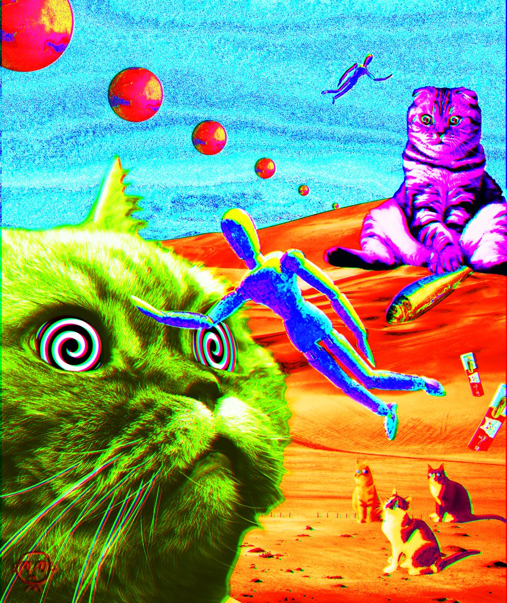 mimigraphicsss's tweet photo. BIgcat village 2

고양이들은 무언가에 홀린 듯 멍하니 앉아있다.
The cats are sitting in a daze as if possessed by something possessed.

copyright by @mimigraphicsss 

#trippyart #shrooms #surrealart #lowbrowart #surreal #psychedelicart #psychedelic #trippy #surrealism https://t.co/ap7XtPeS25