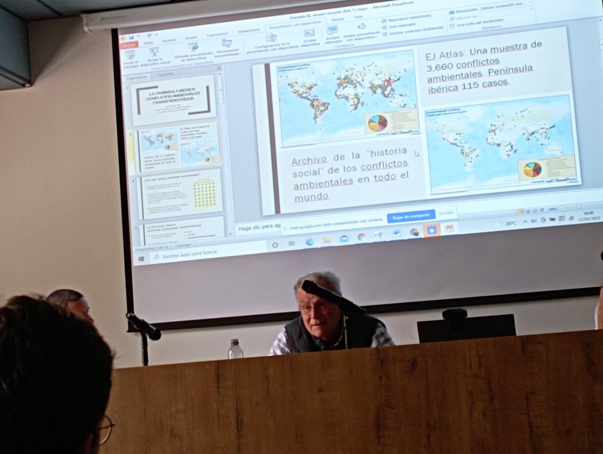 #EnvironmentalJustice #ConflictosAmbientales en la Península Ibérica con J. Martínez-Alier <a href="/ICTA_UAB/">ICTA-UAB</a> <a href="/StandUgr/">StandUGR</a> #RUEDHA 2022 #Granada