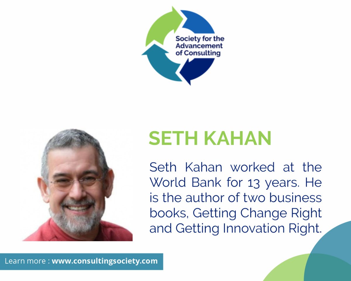 ConsultingAssn's tweet photo. Seth Kahan has worked hand-in-hand with 100+ association CEOs. https://t.co/UcarYm2FGn
#SAC #BusinessConsultants #ConsultingSociety #ConsultantTips https://t.co/RFyHG9gD0j