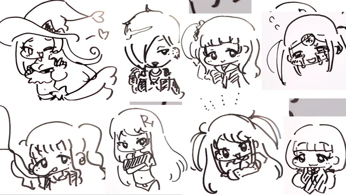 サイン本のオマケ(?)にラクガキ描き描きしてる〜
どれが誰で、どの本の子か分かるかな? 