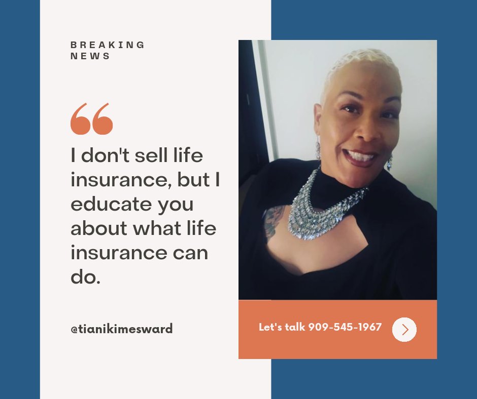 MsTiani2011's tweet image. My job is to make sure your educated on getting properly protected with the right Life insurance. Let's talk today 909-545-1967.  #insuranceeducation #tianikimes #therightinsurance #insureprotector