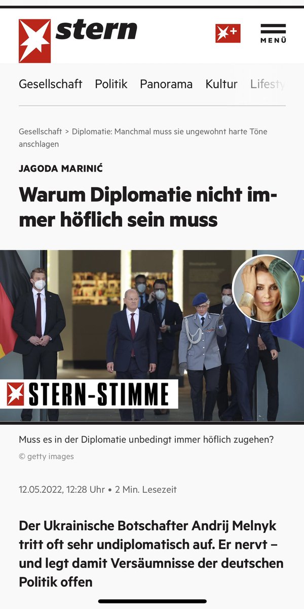 MelnykAndrij's tweet photo. Warum Diplomatie nicht immer höflich sein muss.
Eine coole Einordnung von @jagodamarinic im @sternde 💪
https://t.co/lutMMtqedf https://t.co/2V79dFwpVH