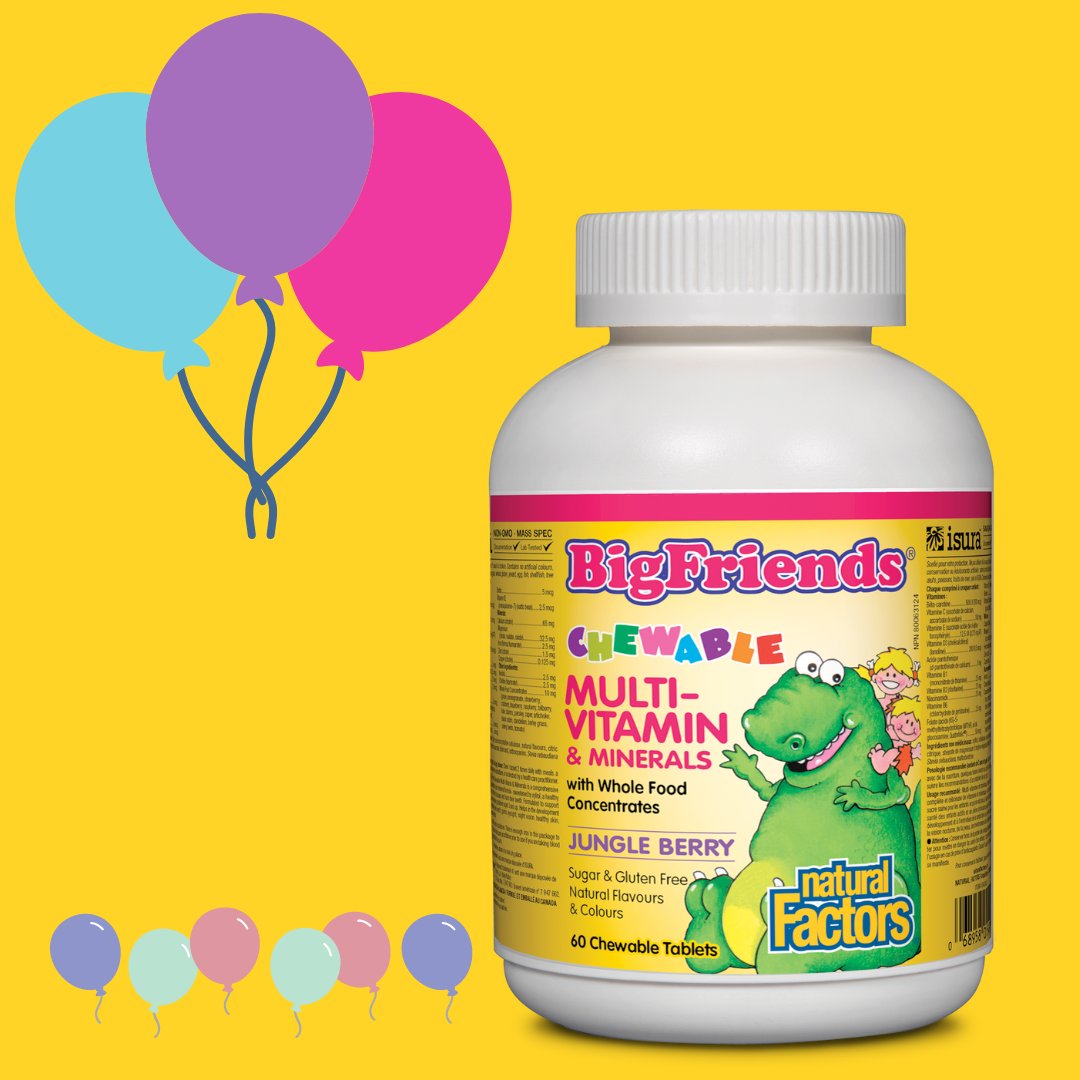GoodHealthMartG's tweet image. Make vitamins fun with Big Friends®! 🦖
Perfect for kids, Big Friends Vitamins help fill nutrient gaps, taste great and are tooth-enamel friendly! 
Visit us in-store and pick up your own during the Natural Factors Flyer Sale. Visit goodhealthmart.com for a list of  locations