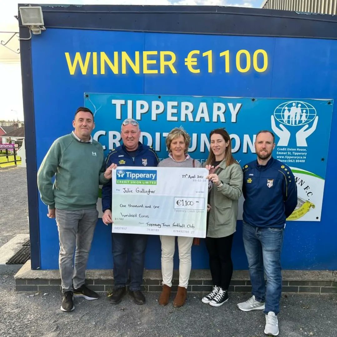 TTownfc's tweet photo. Two of our recent Jackpot Winners, Adrian Swords and Julie Gallagher collecting their winning cheques last night at Arra Rd 🔵🟡⚽

Once off €2 
https://t.co/V5xXlNnMie 

€2 weekly payment 
 https://t.co/ARjoYleaa5

3 for €5 weekly payment 
 https://t.co/XGpZoQ3483 https://t.co/RilxzPypyW