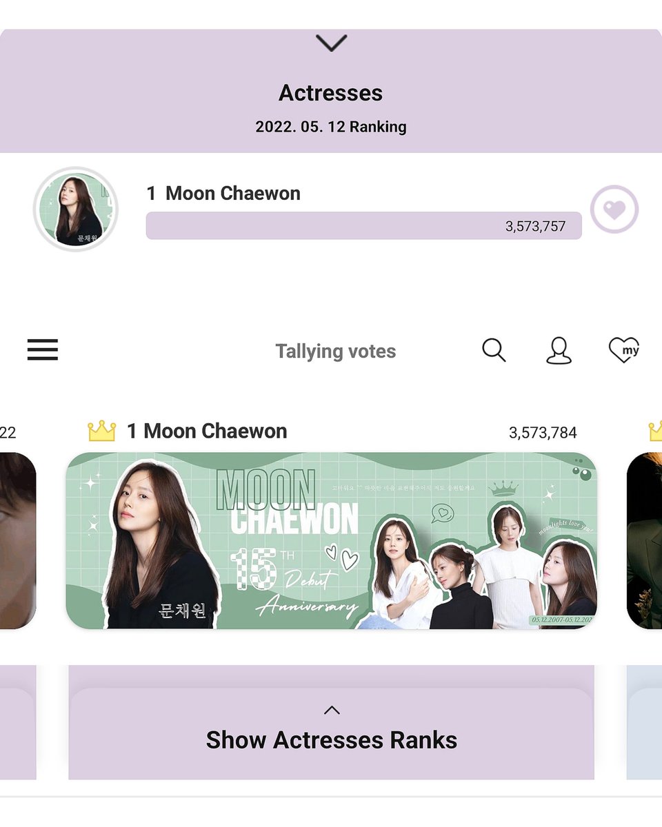 MikaBbong's tweet photo. Thank you for support her on Choeaedol Celeb app. 🙇‍♀️❤️

Actresses Ranks : No.1
Overall : No.11 
With hearts 3,573,757 👏👏👏

#문채원 #MoonChaeWon #มุนแชวอน #Happy15thDebutAnniversarywithMoonChaewon
#15yearswithMoonChaewon https://t.co/FarX61wycs