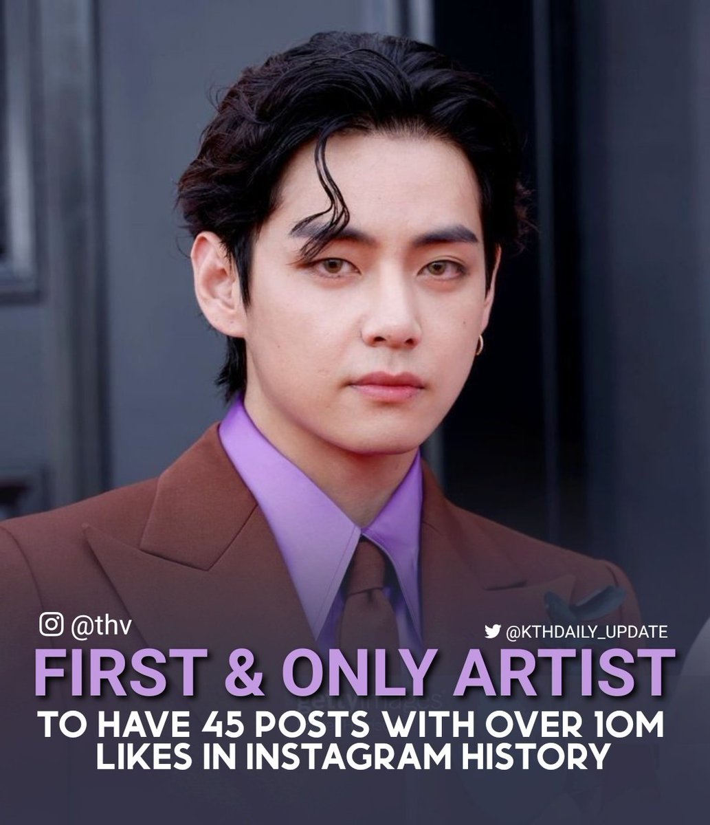Taehyung is the FIRST and ONLY Artist in the world to have 45 posts with over 10M likes in Instagram history