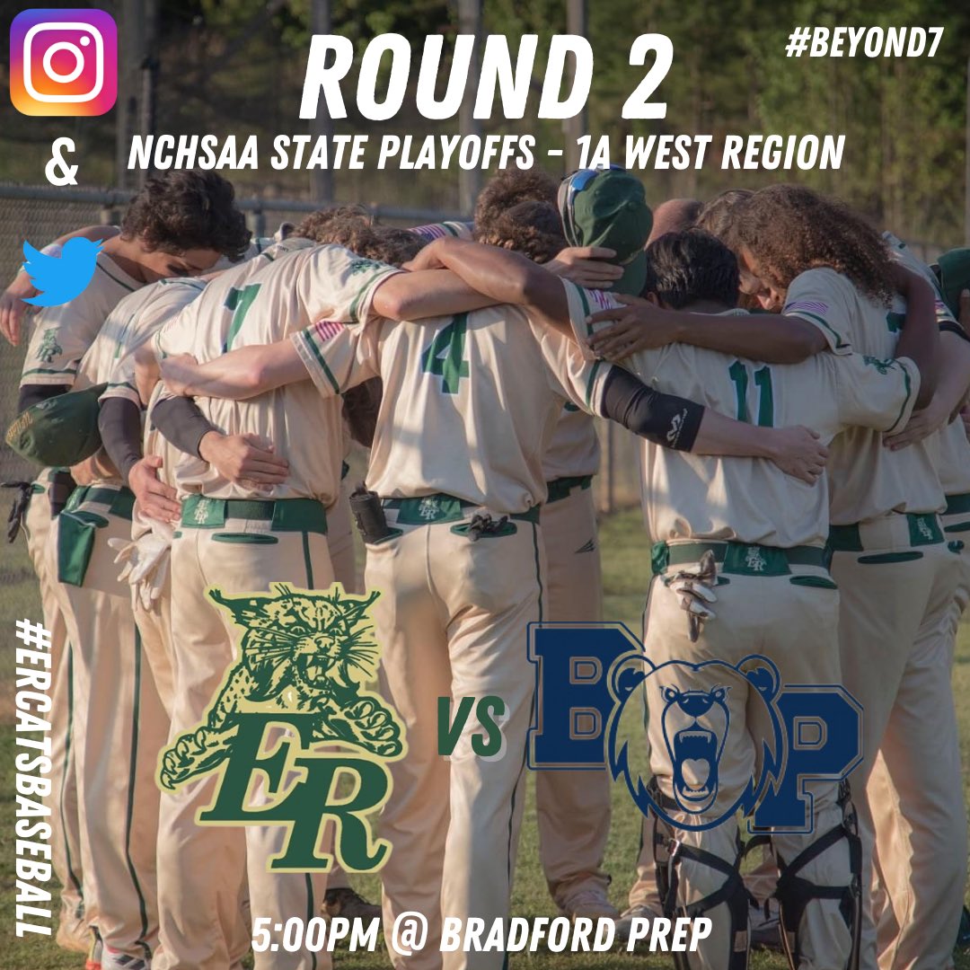 ER_CatsBaseball's tweet photo. GAME DAY! ROUND 2!
Today we travel to Bradford Prep, in Concord, for our second round matchup. Game time is 5:00pm.

#GoCats #Beyond7 https://t.co/x8KYEBkYgc