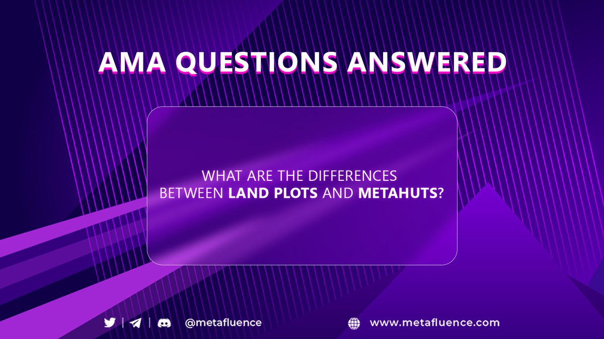 metafluence's tweet photo. 🏡 What are the differences between Land Plots and Metahuts? 

👉 #Metahut is a personalized space in the #Metaverse with separate rooms such as #NFT, Event, #Shopping, and other customizable rooms, allowing the owners to engage with their audiences and brands.

Keep reading 👇 https://t.co/GXbL76Bekv