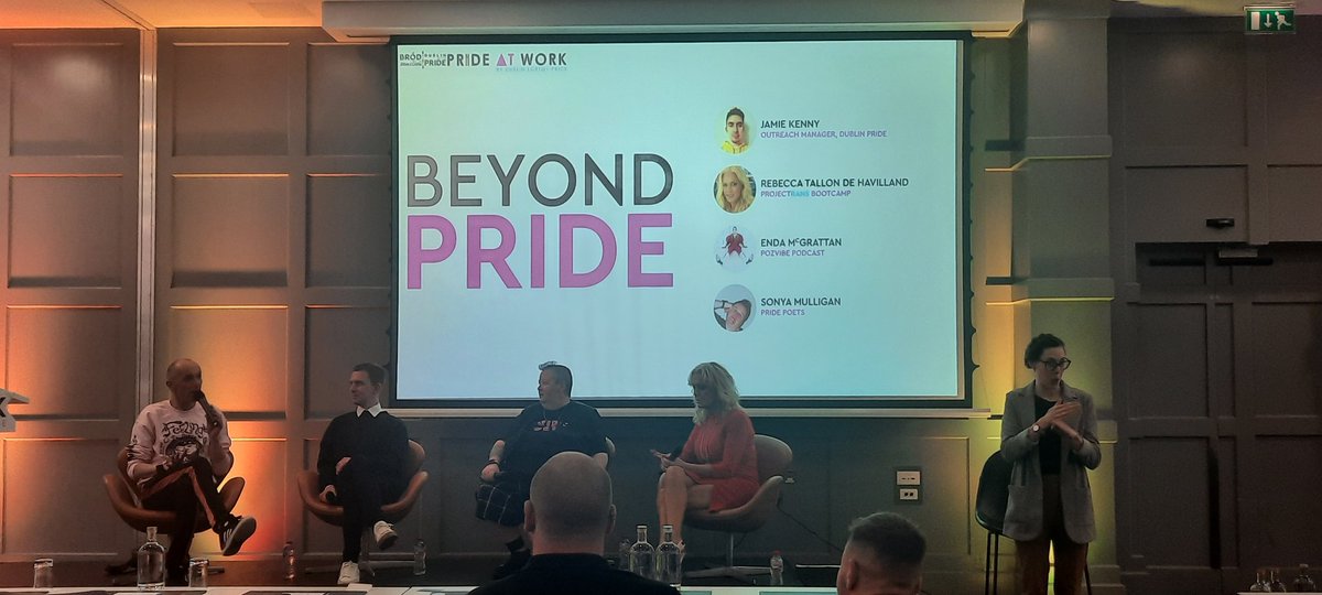DublinPride's tweet photo. Beyond delighted to have @pozvibepod, @somulligan & @BexDeHavilland join us for #prideatwork22 🏳️🌈🏳️⚧️ https://t.co/eBr1FC8GJ8