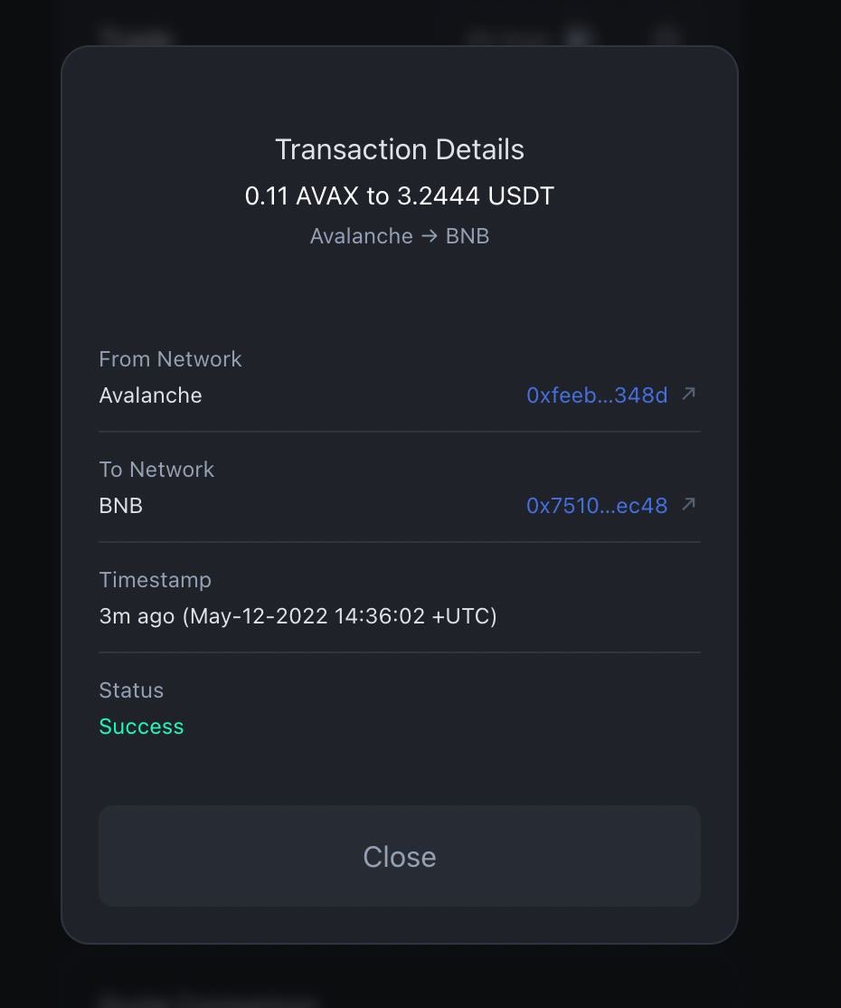 I use bnb chain for my last trial trade. And I feel very amazed. 

<a href="/hashflow_/">hashflow</a> 

Episode 5: trade to <a href="/bnbchain/">BNB Chain</a> completed