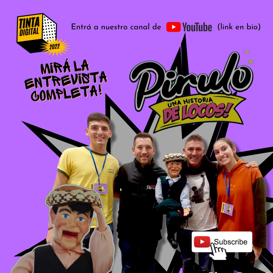 Pirulo llegó a nuestro pueblo. Tinta Digital les preguntó de todo! Ingresá al link y mirá la nota completa.

youtube.com/channel/UC2wiE…