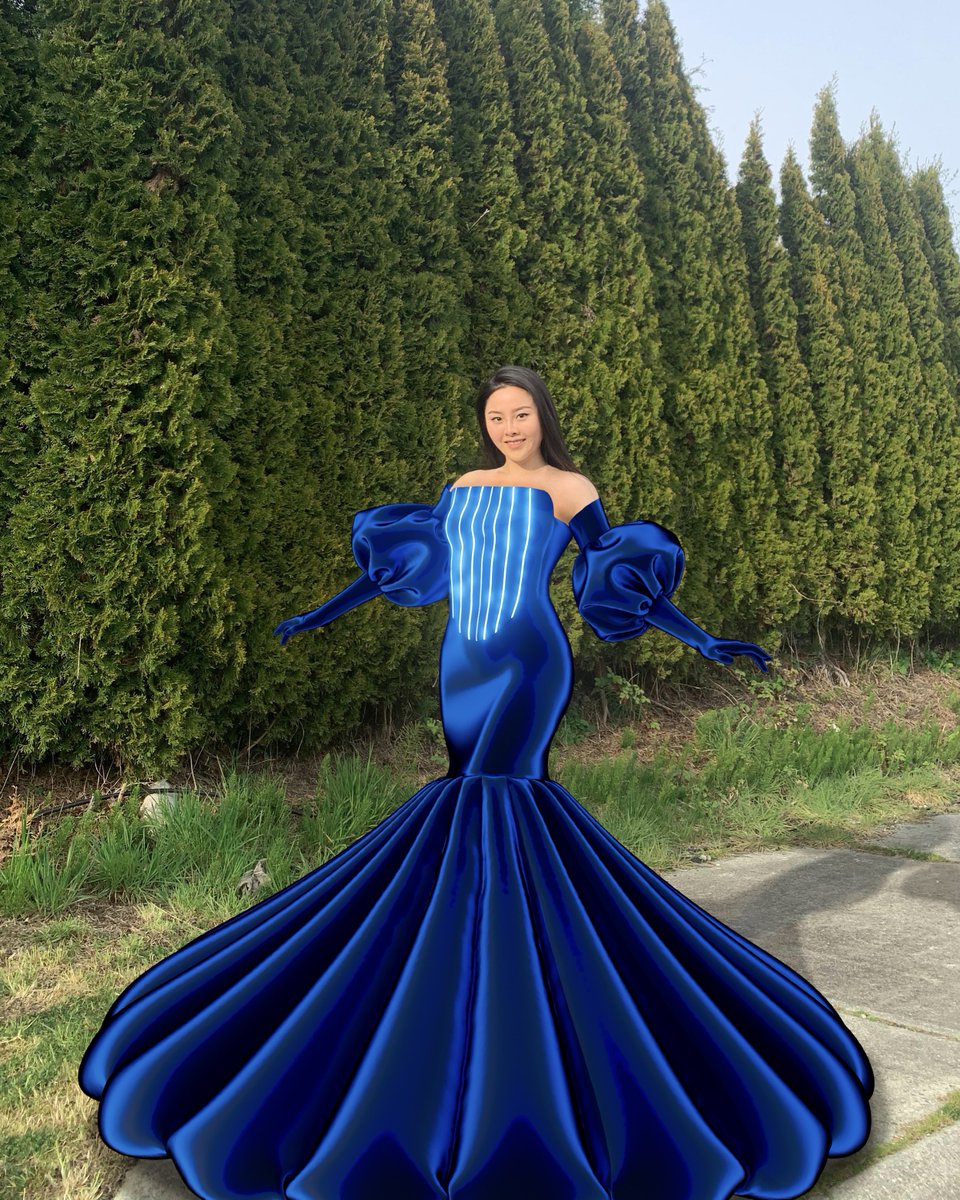 Blancdeblancco's tweet photo. Amazing Debbie Pai in our latest Cosmic Lagoon Dress 🪐

#NFTCommunity #digitalfashion #NFTArts https://t.co/elHD381T2J