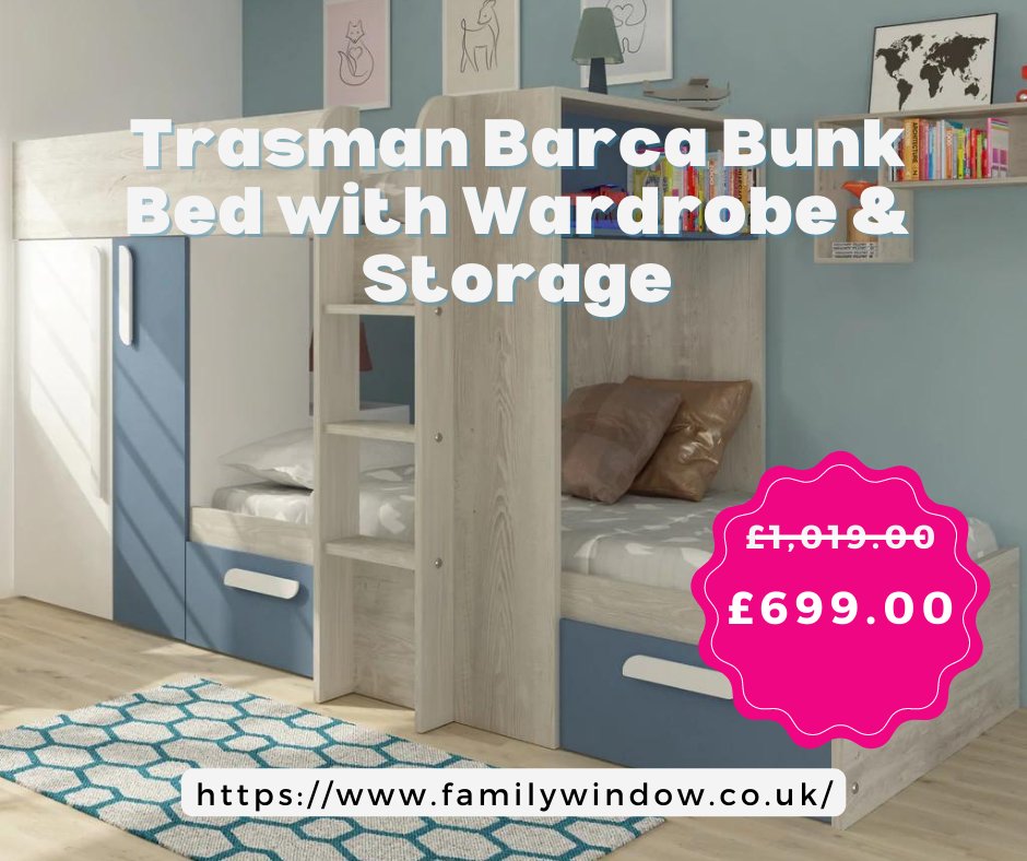 familywindow's tweet photo. #Trasman give a practical and inventive twist to all their #furniture - and the Barca #BunkBed is no different. 

Shop here: https://t.co/dgqKo4OdbX

#Kidsroom #Kidsroomdecor https://t.co/M6GM28jFse