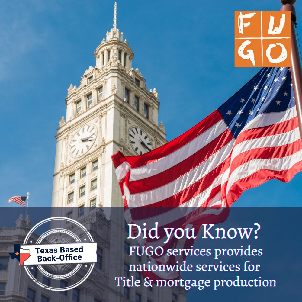 fugoservices's tweet photo. Technology is a game-changer. Did you Know? FUGO Services serves a national clientele with our Texas-based #title &amp; mortgage back-office solutions. We use cutting-edge technology to empower our employees in delivering cost-effective solutions. Know more - https://t.co/7UdQRDJ6cz https://t.co/JnfCKhBXRm