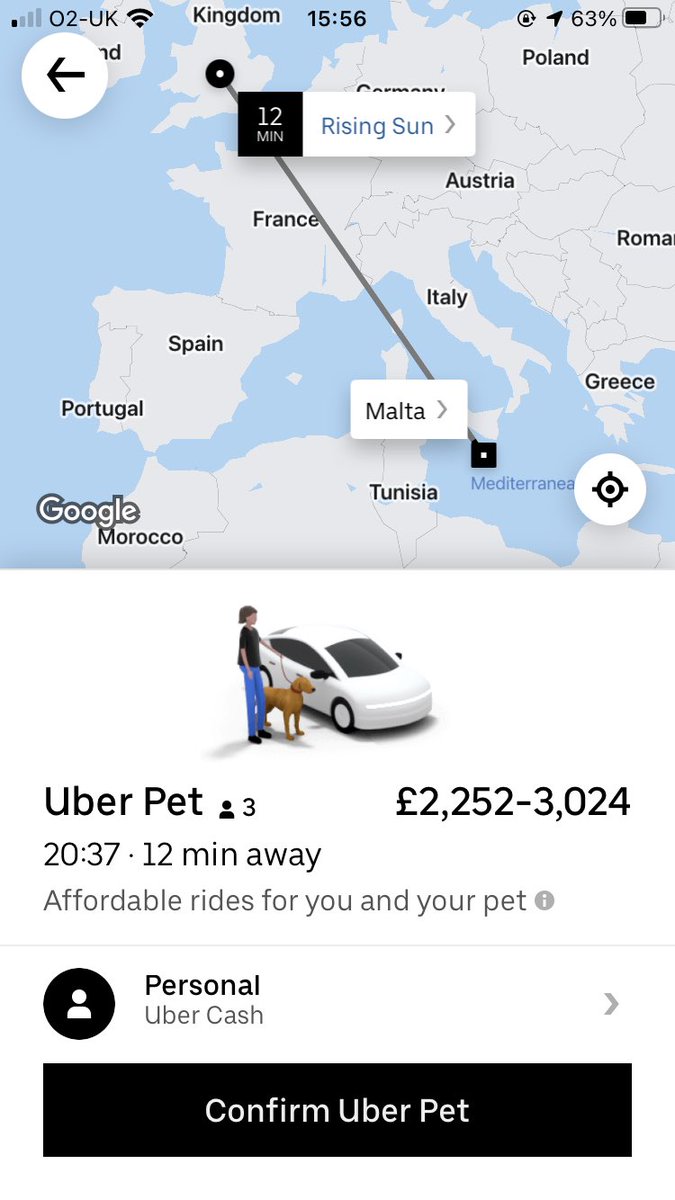laurkatee's tweet photo. Got a fear of flying but have a festival in Malta in 3 weeks so just has a browse on Uber https://t.co/tH8VMxwsCR