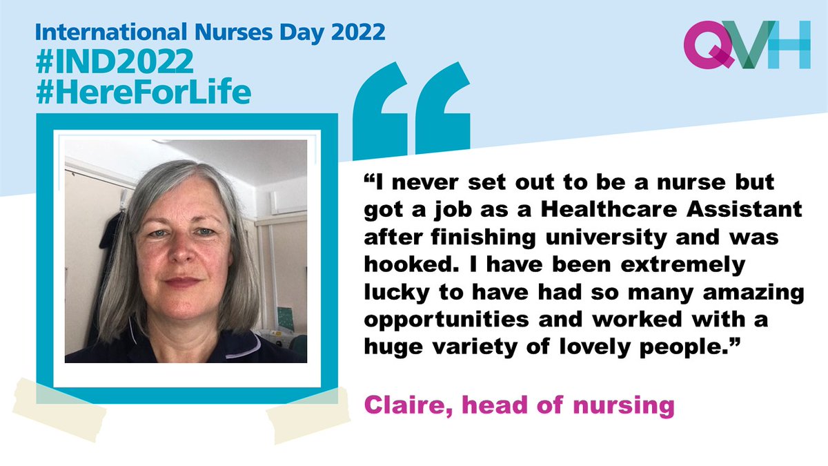 qvh's tweet photo. Nursing is more than just a job, it's a calling. Claire, one of our heads of nursing, started her career as a healthcare assistant and got hooked, taking her on a career path she may not have intended but doesn't regret.

#IND2022 https://t.co/lQYyG9v5p8