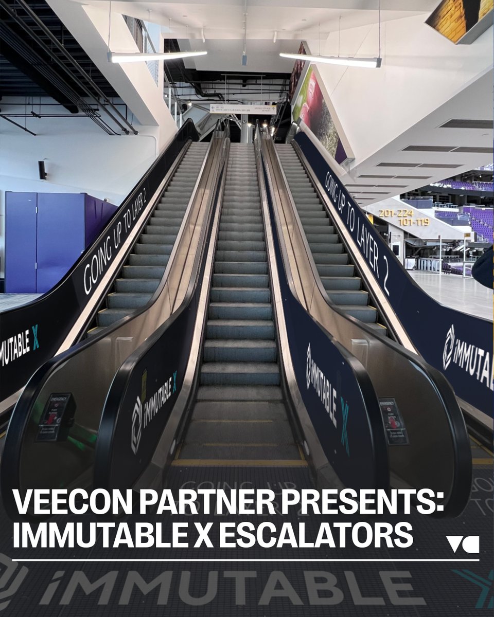 veecon's tweet photo. Powering the world of NFTs’ and the escalators at VeeCon! Take a smooth ride to Ethereum Layer 2 on the @Immutable escalators. https://t.co/ltAWJwoKcw