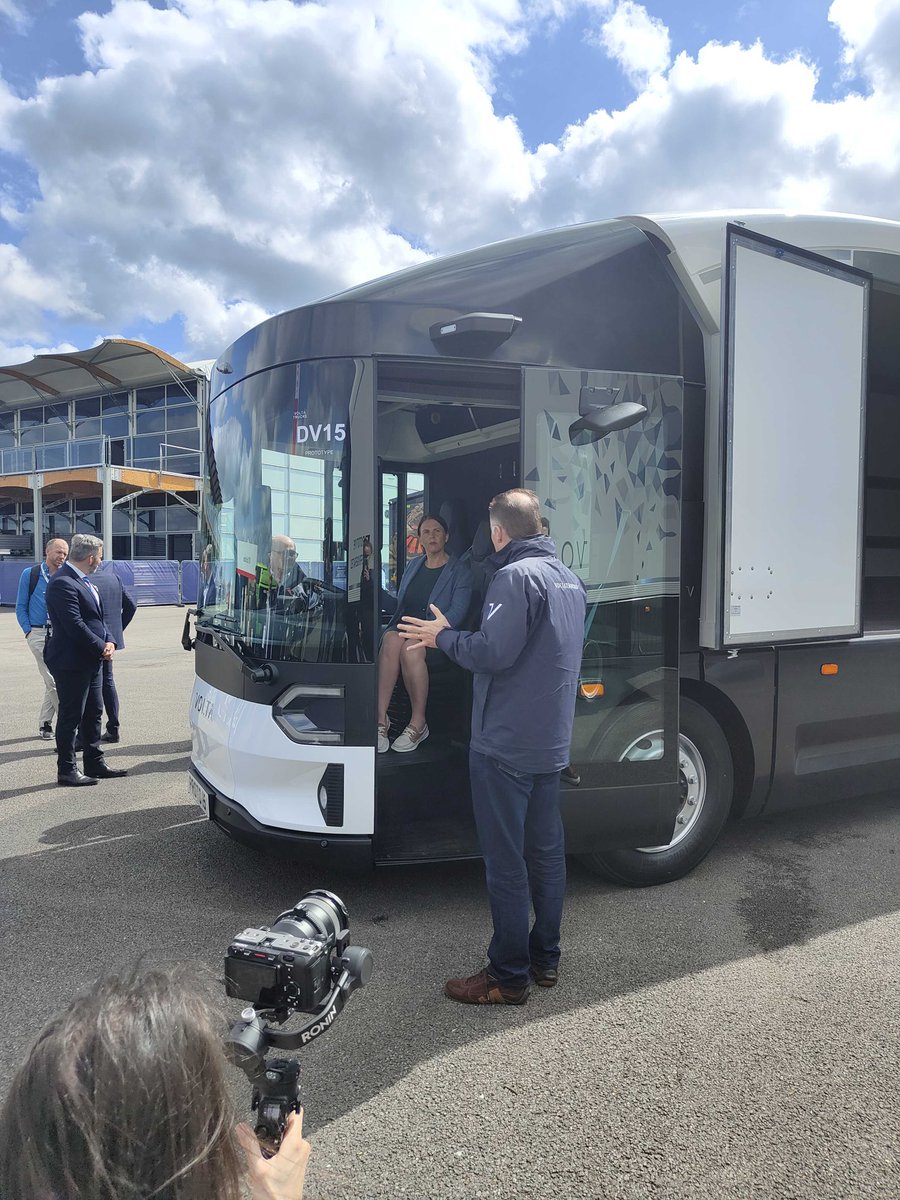 TrucksVolta's tweet photo. Duncan Forrester and Robert Gwynn of Volta Trucks had the privilege of introducing Trudy Harrison, Parliamentary Under Secretary of State at the @transportgovuk, to the full-electric Volta Zero at ITT Hub.

#electrictrucks https://t.co/XJ79DyKu9F