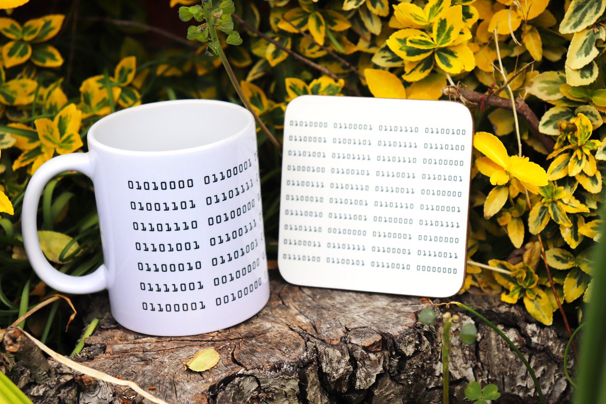 pandamotion2's tweet image. They say there are 10 kinds of people in the world - those who understand binary, and those who don't! Get your geek on with your very own binary message printed on a mug & coaster - etsy.me/3sutpq0 #computercode #giftidea #fathersday #binarycode