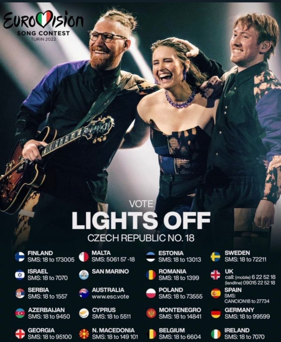 zoexic's tweet photo. VOTE #18 TONIGHT🇨🇿🇨🇿 #Eurovision https://t.co/qjs0TZyAAW