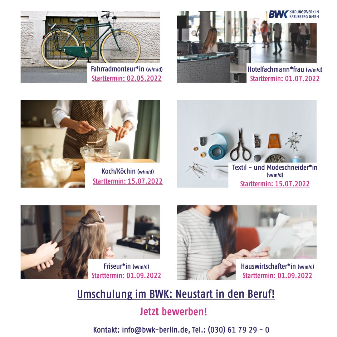 Mehr #Details finden Sie auf bwk-berlin.de/umschulung.html

#umschulung