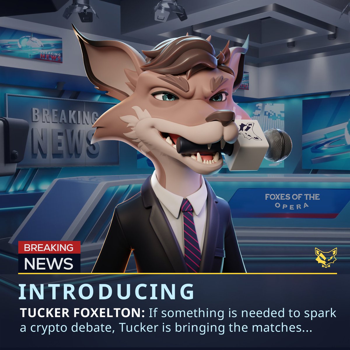 Introducing: Tucker Foxelton.

He's notoriously known to spark up debates. He isn't afraid of saying what he really thinks, or of polarizing his community.

Oh, and he's far from subtle... so you'll definitely find his news updates entertaining and shareable.

#Crypto #FauxNews