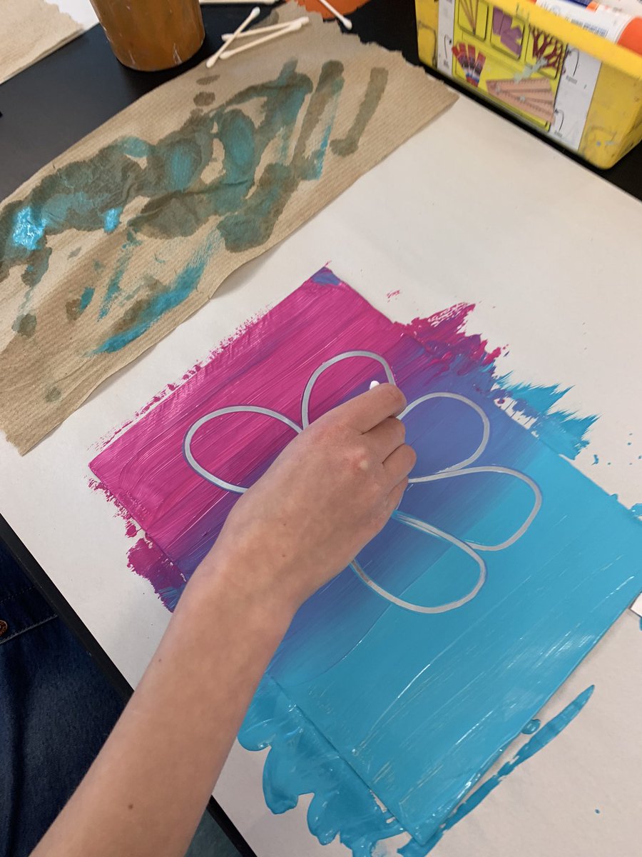 4th grade artists having a great time exploring texture, color, line, and pattern with their tinfoil paintings! <a href="/VinsonOwenOwls/">Vinson-Owen School</a>