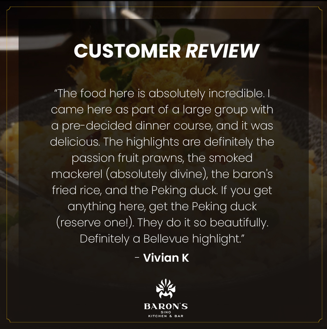 BaronsSeattle's tweet photo. Thank you for the incredible feedback, Vivian! 

We are passionate about serving modernized versions of classical Chinese cuisine, and we could not be happier that you enjoyed our signature Peking Duck so much!

Visit our website to view our full menu and book your next visit! https://t.co/pd6H8vYoX9